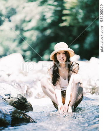 riverside and woman riverside and woman 98200099