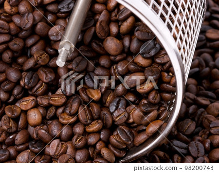 fried coffee beans background fried coffee beans background 98200743
