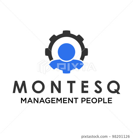 Simple Human or body with gear in around image graphic icon logo design abstract concept vector stock. Can be used as corporate identity related to management or people 98201126