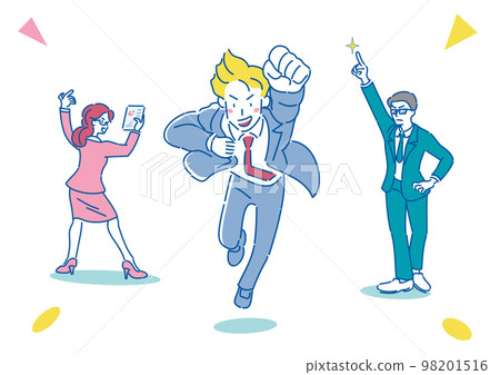 Three people trying to move towards hope 98201516