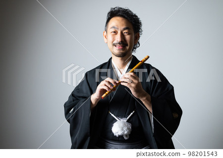 Japanese musical instrument series for men with beards Shinobue Japanese musical instrument series for men with beards Shinobue 98201543