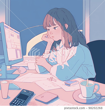 OL who works overtime until late at night "AI generated image" 98202268