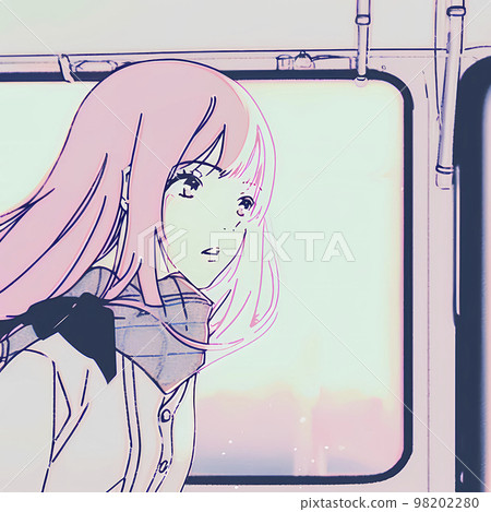 Students looking at the scenery outside the window while commuting to school "AI generated image" Students looking at the scenery outside the window while commuting to school "AI generated image" 98202280