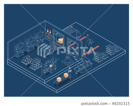 3D isometric Supply Chain Management - SCM concept with Collaborative logistics metaphors, Modern Company Logistics Processes, collaborative logistics metaphors. Vector illustration eps10 3D isometric Supply Chain Management - SCM concept with Collaborative logistics metaphors, Modern Company Logistics Processes, collaborative logistics metaphors. Vector illustration eps10 98202315