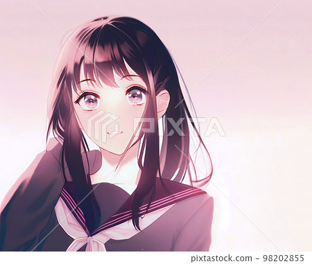 穿著水手服的帥氣笑容的女學生「AI 生成影像」 98202855