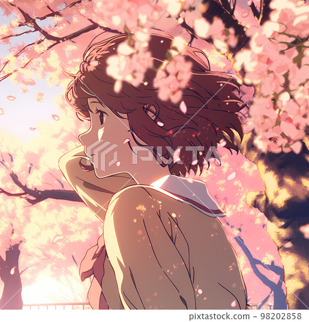 女學生、櫻花季、畢業典禮、入學季“人工智能生成圖像” 98202858