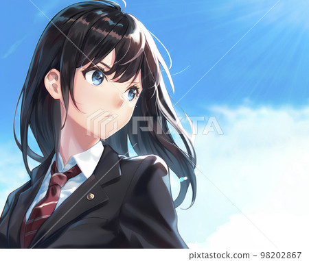 晴朗的藍天和女學生“人工智能生成的圖像” 晴朗的藍天和女學生“人工智能生成的圖像” 98202867