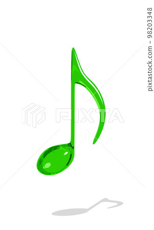 Green glass eighth note vector illustration 98203348