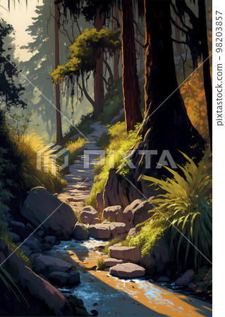 Rugged mountain trail Mountain trail "AI-generated image" Rugged mountain trail Mountain trail "AI-generated image" 98203857