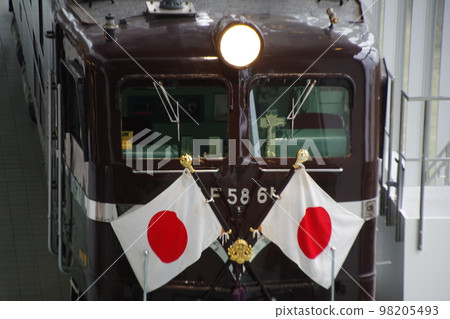 EF58 61 Rising Sun flag up at the Railway Museum 98205493