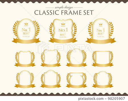 Laurel ribbon classic frame set gold Laurel ribbon classic frame set gold 98205907