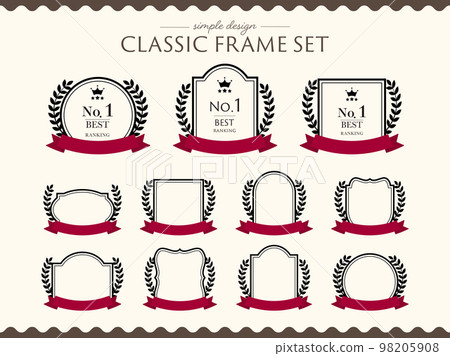 Classic frame set black with laurel ribbon 98205908