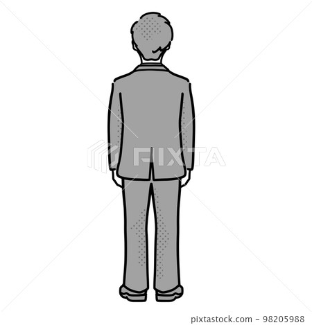 Back view of a male student in uniform Gray 98205988