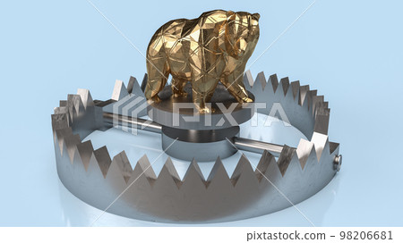 The gold bear on trap for business concept 3d rendering The gold bear on trap for business concept 3d rendering 98206681