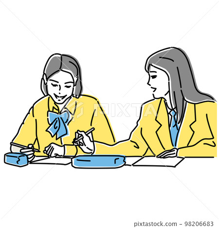 High school girl concentrating on her studies Examination student 98206683