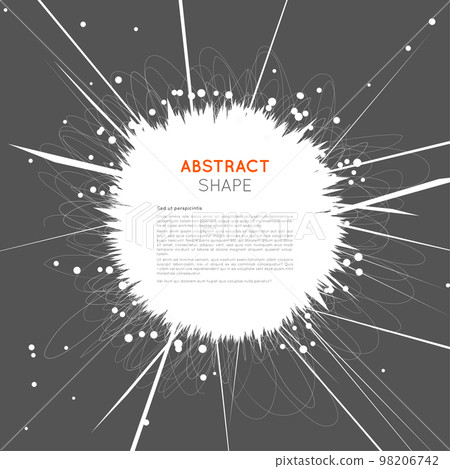 Abstract space explosion background with chaotic scribbles and round particles. Vector illustration Abstract space explosion background with chaotic scribbles and round particles. Vector illustration 98206742