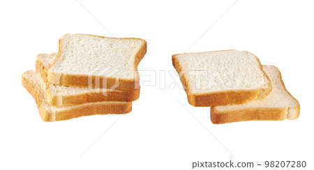 toast bread slices isolated on white background 98207280
