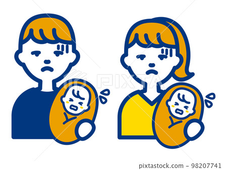 Illustration of a person falling into childcare neurosis 98207741