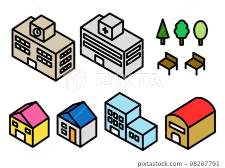 等距建築圖標集 98207791