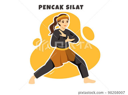 Pencak Silat Sport Illustration with People Pose Martial Artist from Indonesia for Web Banner or Landing Page in Flat Cartoon Hand Drawn Templates Pencak Silat Sport Illustration with People Pose Martial Artist from Indonesia for Web Banner or Landing Page in Flat Cartoon Hand Drawn Templates 98208007