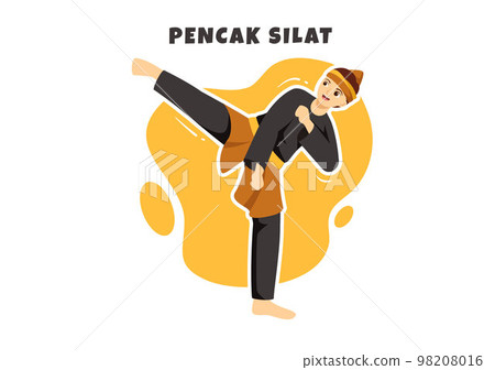 Pencak Silat Sport Illustration with People Pose Martial Artist from Indonesia for Web Banner or Landing Page in Flat Cartoon Hand Drawn Templates Pencak Silat Sport Illustration with People Pose Martial Artist from Indonesia for Web Banner or Landing Page in Flat Cartoon Hand Drawn Templates 98208016