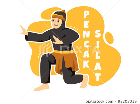 Pencak Silat Sport Illustration with People Pose Martial Artist from Indonesia for Web Banner or Landing Page in Flat Cartoon Hand Drawn Templates Pencak Silat Sport Illustration with People Pose Martial Artist from Indonesia for Web Banner or Landing Page in Flat Cartoon Hand Drawn Templates 98208019