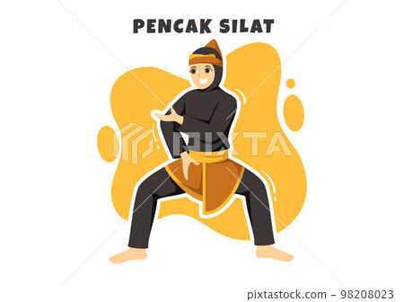 Pencak Silat Sport Illustration with People Pose Martial Artist from Indonesia for Web Banner or Landing Page in Flat Cartoon Hand Drawn Templates Pencak Silat Sport Illustration with People Pose Martial Artist from Indonesia for Web Banner or Landing Page in Flat Cartoon Hand Drawn Templates 98208023