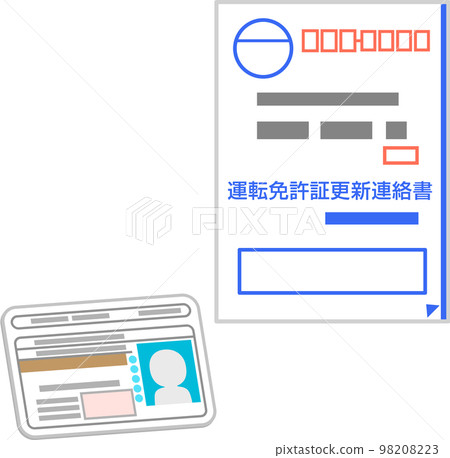 駕照更新明信片和駕照 駕照更新明信片和駕照 98208223