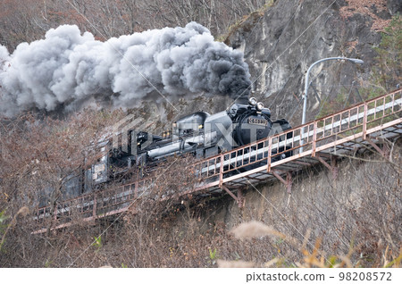 穿過 SL Ginga Last Run 附近遠野市的岩根橋 穿過 SL Ginga Last Run 附近遠野市的岩根橋 98208572