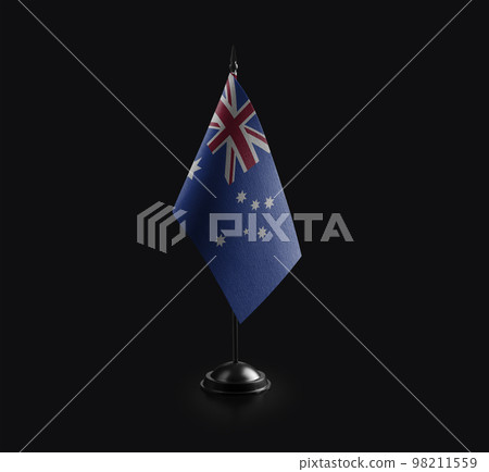 Small national flag of the Australia on a black background Small national flag of the Australia on a black background 98211559