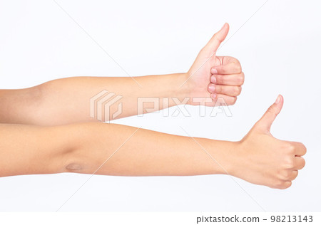 Thumbs up, success and hands of people for thank you, agreement and like on white background in studio. Winning motivation, yes and emoji hand for yes, happy sign and approval on a studio background Thumbs up, success and hands of people for thank you, agreement and like on white background in studio. Winning motivation, yes and emoji hand for yes, happy sign and approval on a studio background 98213143