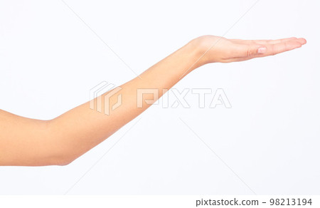 Model, hand or palm for marketing space on advertising mock up, product placement mockup or studio background. Woman, hand gesture or showing promotion in sales deal, logo branding or about us design Model, hand or palm for marketing space on advertising mock up, product placement mockup or studio background. Woman, hand gesture or showing promotion in sales deal, logo branding or about us design 98213194