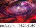 Spaceship takes off Venus planet. Space exploration concept. Elements of this image furnished by NASA. 98214160