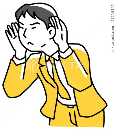 努力傾聽的商人 努力傾聽的商人 98214345