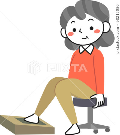 Senior woman measuring bone density with ultrasound 98215086