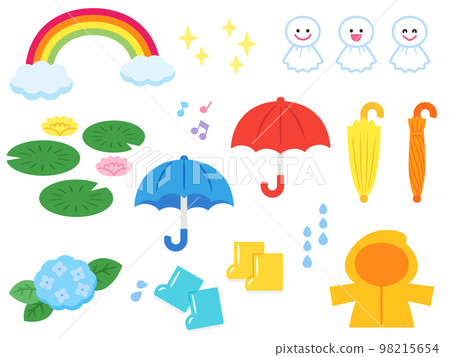 Rainy season illustration set Rainy season illustration set 98215654