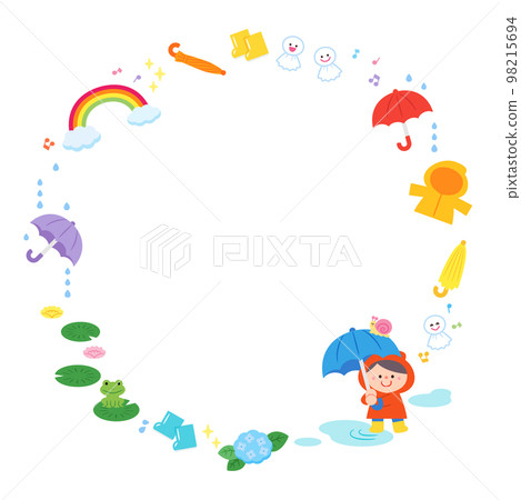 Illustration frame child on a rainy day 98215694