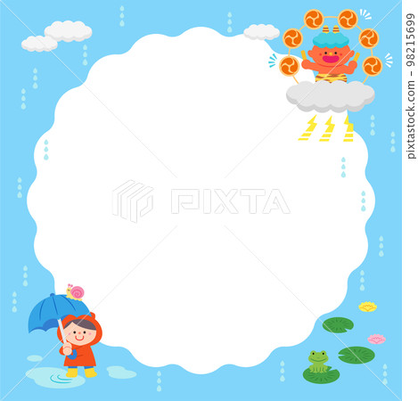 插圖框架雨天 Rai-sama 和孩子們 插圖框架雨天 Rai-sama 和孩子們 98215699