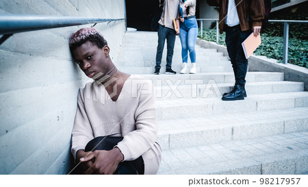 Black transgender student near bullies Black transgender student near bullies 98217957