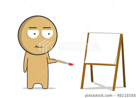 The artist paints a picture 98218588