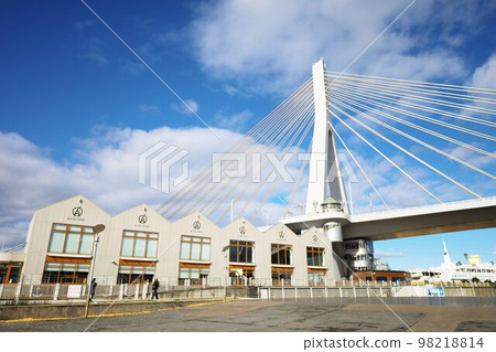 Aomori Bay Bridge in front of Aomori Station, A-FACTORY, and Aomori Station Beach Aomori Bay Bridge in front of Aomori Station, A-FACTORY, and Aomori Station Beach 98218814