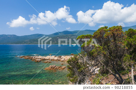Cupabia beach. Coastal landscape of Corsica island on a sunny day 98218855