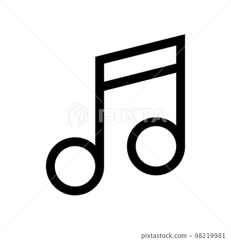Music note icon line isolated on white background. Black flat thin icon on modern outline style. Linear symbol and editable stroke. Simple and pixel perfect stroke vector illustration 98219981