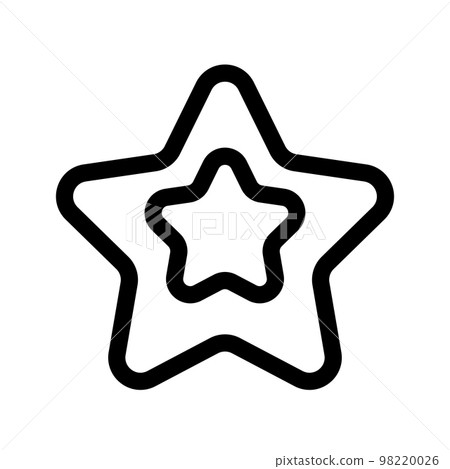 Super star icon line isolated on white background. Black flat thin icon on modern outline style. Linear symbol and editable stroke. Simple and pixel perfect stroke vector illustration 98220026