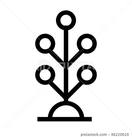 Bush icon line isolated on white background. Black flat thin icon on modern outline style. Linear symbol and editable stroke. Simple and pixel perfect stroke vector illustration 98220028