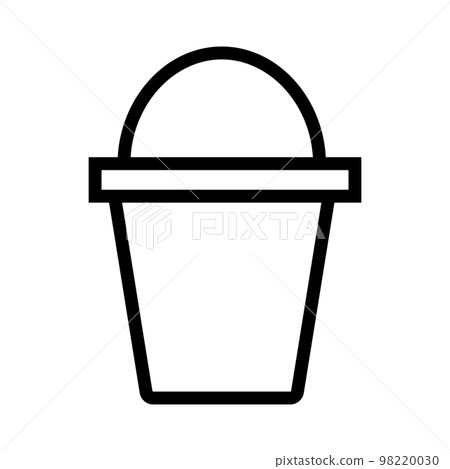 Bucket icon line isolated on white background. Black flat thin icon on modern outline style. Linear symbol and editable stroke. Simple and pixel perfect stroke vector illustration 98220030