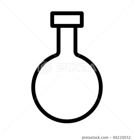Lab flask icon line isolated on white background. Black flat thin icon on modern outline style. Linear symbol and editable stroke. Simple and pixel perfect stroke vector illustration 98220032