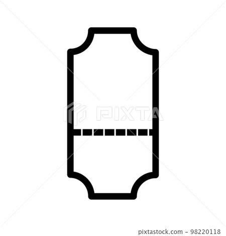 Ticket line icon isolated on white background. Black flat thin icon on modern outline style. Linear symbol and editable stroke. Simple and pixel perfect stroke vector illustration. 98220118