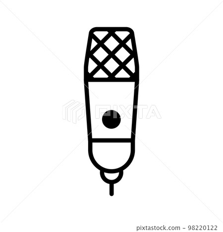 Condenser microphone line icon isolated on white background. Black flat thin icon on modern outline style. Linear symbol and editable stroke. Simple and pixel perfect stroke vector illustration. 98220122