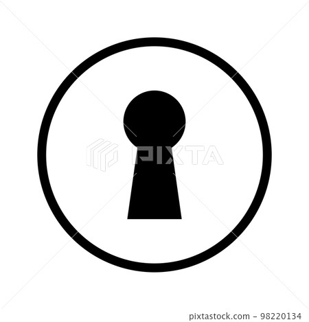 Keyhole line icon isolated on white background. Black flat thin icon on modern outline style. Linear symbol and editable stroke. Simple and pixel perfect stroke vector illustration. 98220134
